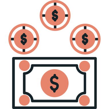 Dolar simgesi, vektör illüstrasyonu