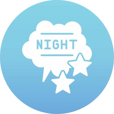 gece modern simge, vektör illüstrasyonu