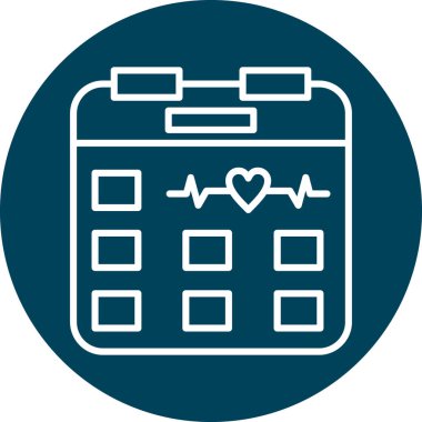 Tıbbi takvim vektör simgesi. biçim iki renkli düz simge sembolü, yumuşak mavi renkler, yuvarlak açılar, beyaz arkaplan.