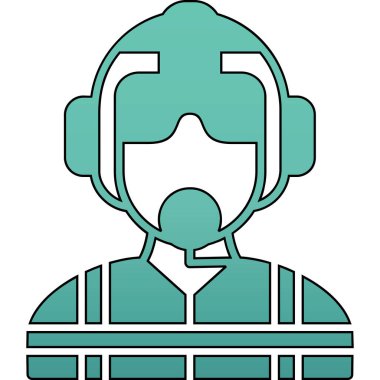 Askeri miğferi olan bir adamın vektör çizimi