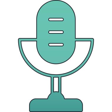 Kişisel ve ticari kullanım için mikrofon vektör simgesi simgesi vektör çizimi..