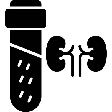 Böbrek. Beyaz arkaplanda vektör simgesi, düz simge