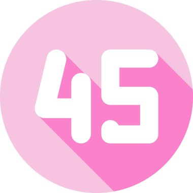 45 pembe daire simgesi, vektör illüstrasyonu