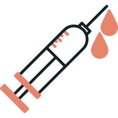 Şırınga simgesi, vektör illüstrasyonu