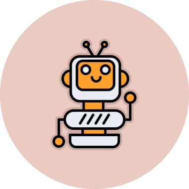 robot. Web simgesi basit illüstrasyon