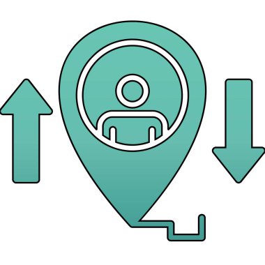 İşaretçisi olan bir adamın vektör simgesi