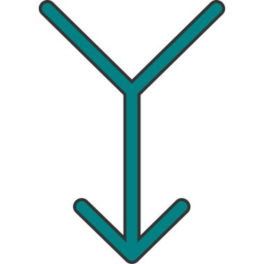 Aşağı ok vektör simgesi. Stil düz simge sembolü, eko yeşil renk, beyaz arka plan.