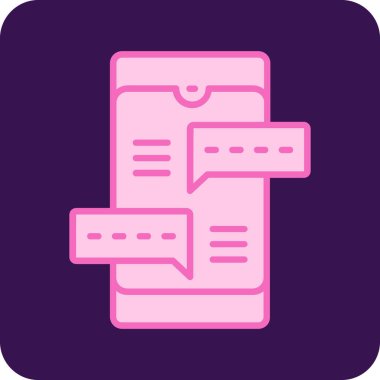 Sohbet mesajı simgesi. hat sohbet vektör rengi düz tasarım