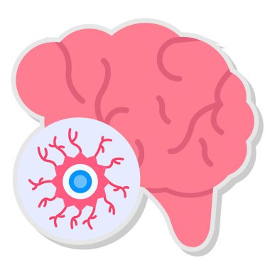 düz dizaynlı beyin simgesi