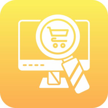 Alışveriş çevrimiçi simgesi, düz tasarım