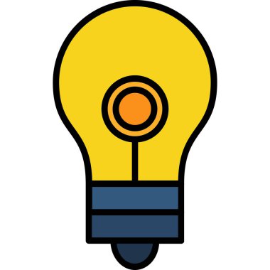 Fikir ikonu. Ağ için ampul vektör simgelerinin özet çizimi