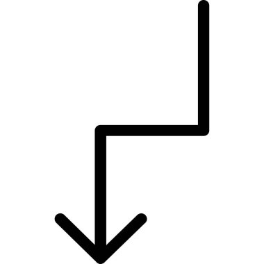 ok aşağı ok simgesi dış hat biçiminde