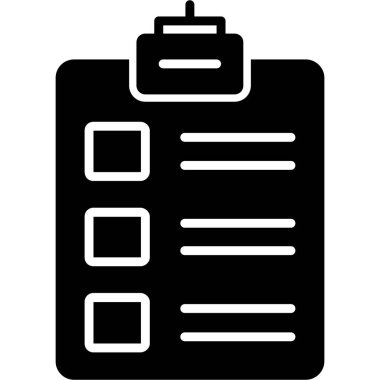 Kontrol listesi. Web simgesi basit illüstrasyon