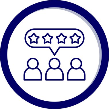 Müşteri incelemesi. Web simgesi basit illüstrasyon