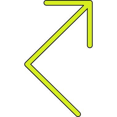 Çizgi film sarı ok simgesinin vektör çizimi