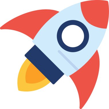 Roket. Web simgesi basit tasarım