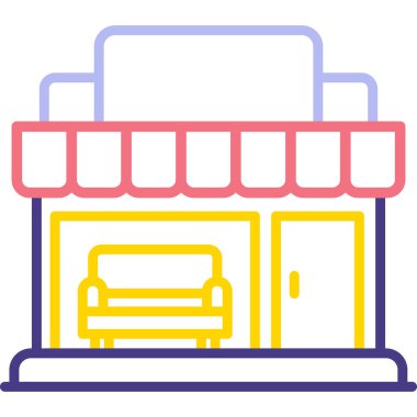 Dükkan. Web simgesi basit illüstrasyon