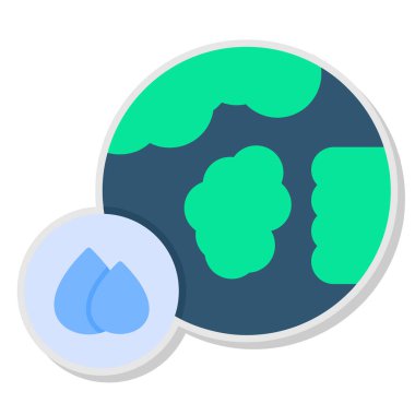 Dünya gezegeni çevre simgesi düz biçimdedir