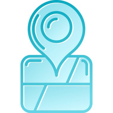 gps konum simgesi doldurulmuş dış hat biçimi