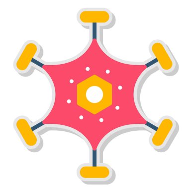 Virüs simgesi, karikatür tarzı