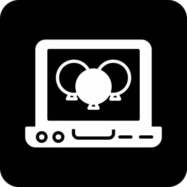 Bir dizüstü bilgisayar simgesinin vektör illüstrasyonu