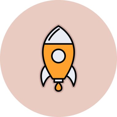 roket ikonu vektör illüstrasyonu