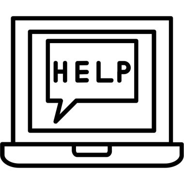 Web yardım hattı vektör simgesi dekoru