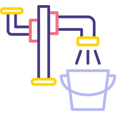 duş simgesi, vektör illüstrasyonu