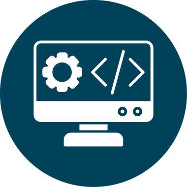 Gelişim için web simgesi. kodlamanın düz illüstrasyonu.