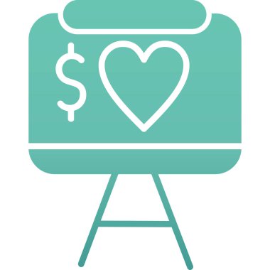 sevgi bağışı düz vektör simgesi