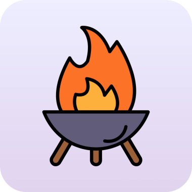 Ateş simgesi, vektör çizimi