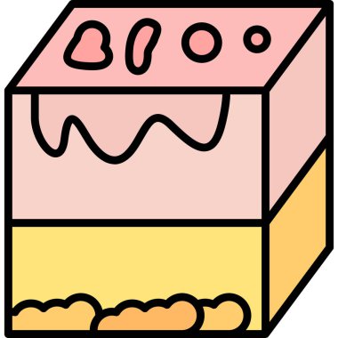 Kek ikonu. özet gıda vektörü çizimi