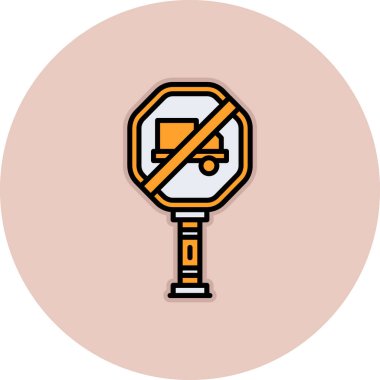 Otopark simgesi yok, vektör illüstrasyonu