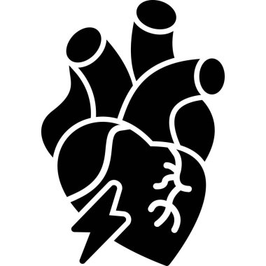 Kalp organı simgesi, basit illüstrasyon