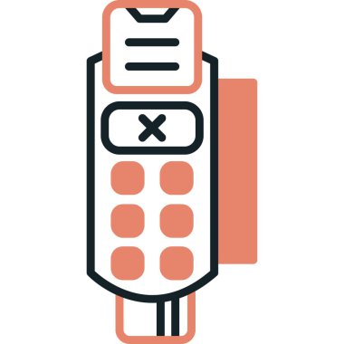 Uzaktan denetim simgesi renk ana hatları vektörü