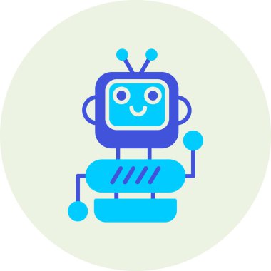 robot. Web simgesi basit illüstrasyon
