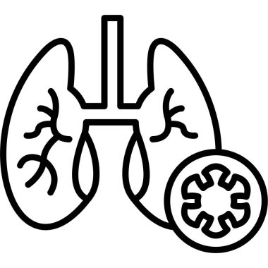 Akciğer ikonu. Web için akciğer vektör simgelerinin özet çizimi