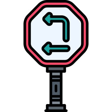 Yol trafik ışığı simgesi. anahat trafik sinyal vektör rengi düz izole