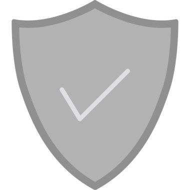 Kalkan simgesi. Web tasarımı için basit bir kalkan vektör simgesi çizimi