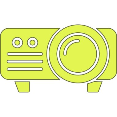 Kamera simgesi. Web için film vektör simgelerinin özet çizimi