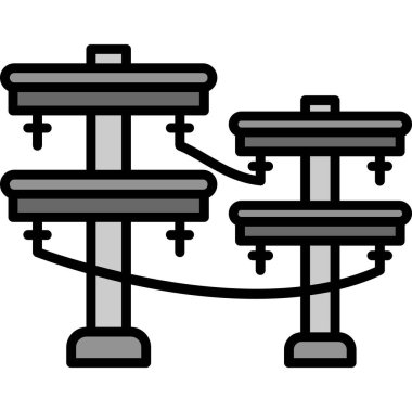 Lunapark eğlence ikonu. Beyaz arkaplanda izole edilmiş web tasarımı için park vektör simgesi ana hatları