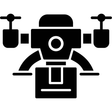 Drone denetim simgesi, vektör illüstrasyonu