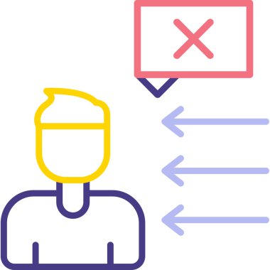 Basit vektör simgesi, silme işaretinin illüstrasyonu