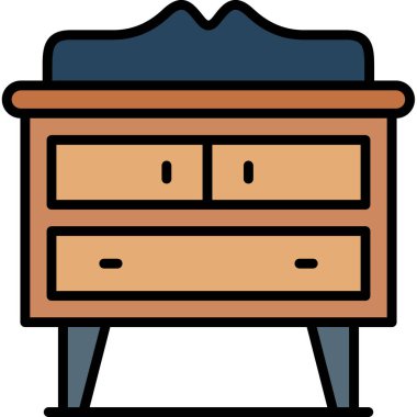 Mobilya simgesi, basit vektör illüstrasyonu