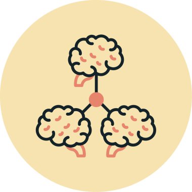 Beyin. Web simgesi basit illüstrasyon