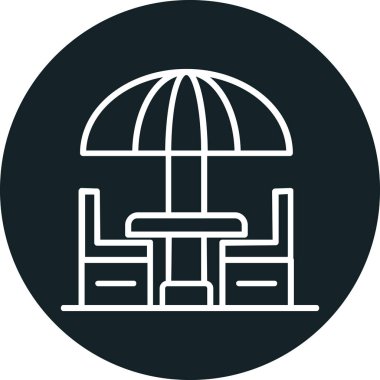 şemsiye simgesi, vektör illüstrasyonu