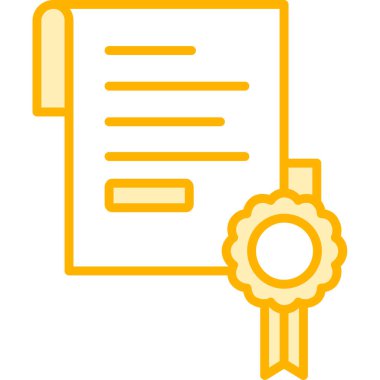 Sertifika. Web simgesi basit illüstrasyon