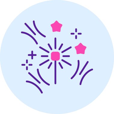 Havai fişekler. Web simgesi basit illüstrasyon