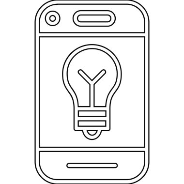 ampul simgesi vektör çizim tasarım ile Smartphone