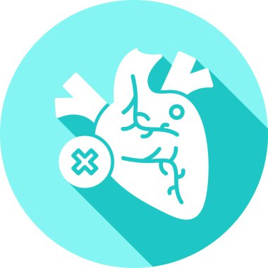 Kırık kalbin basit simgesi, vektör illüstrasyonu